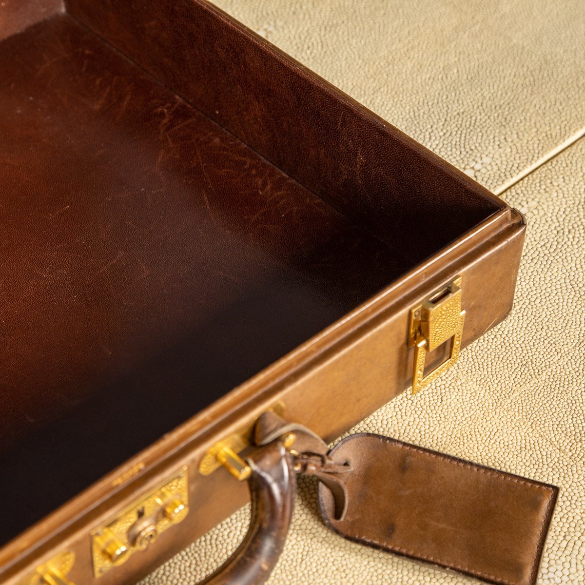 VINTAGE LEATHER BRIEFCASE BY HERMES, PARIS c.1950 — Pushkin's